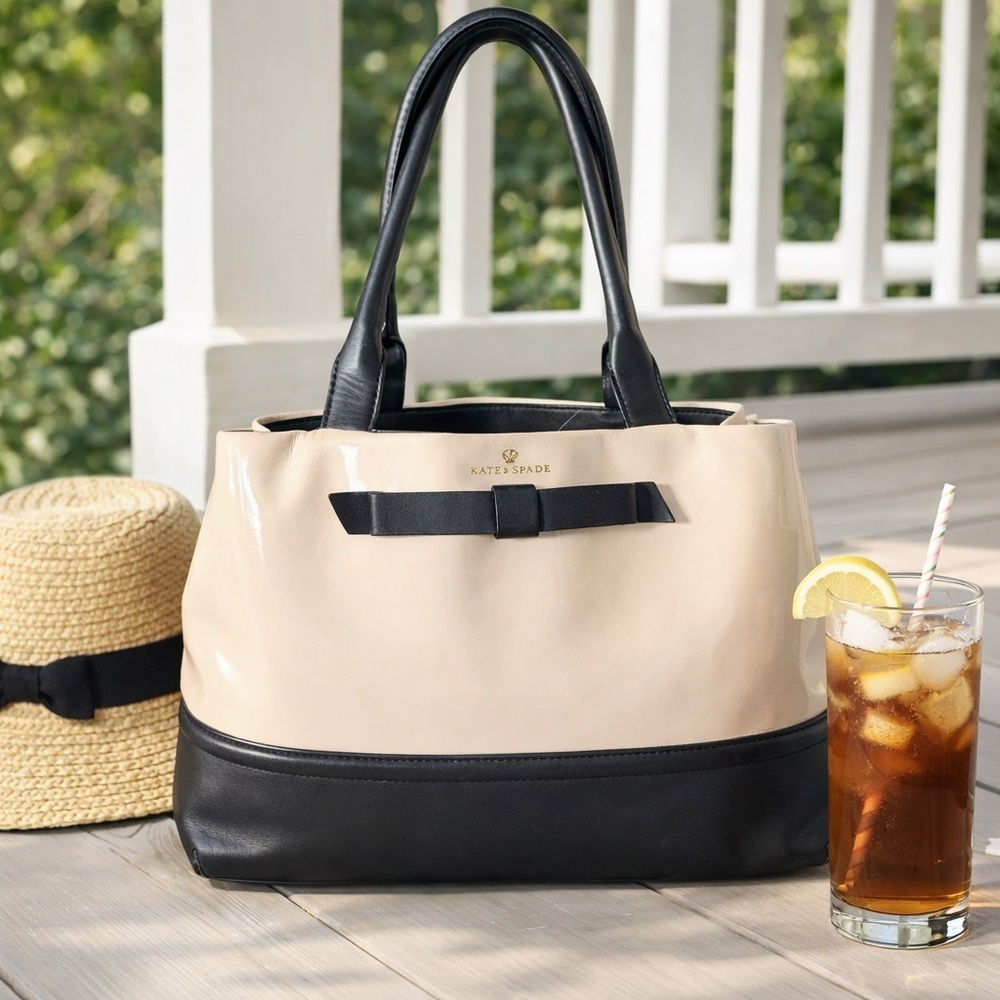 Kate Spade 2-Toned Bow Tote circa 2013 - Picture 7 of 9